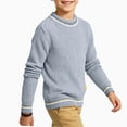 thumbnail image 5 of NORO ARK Kids Sweater (0-11 Years) Thickened Knitted High Collar Long Sleeved Acrylic Light Blue Size 4T, 5 of 6