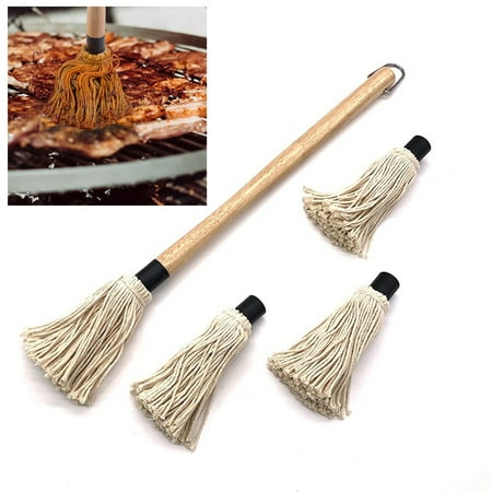 

Oiur Grill Brush Wooden Handle Ergonomic Design Outdoor Barbecue Oil Sauce Marinade Mop Kitchen Gadget