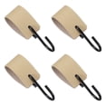 thumbnail image 1 of Uxcell 4 Pcs Ganchos en S de Cuero PU, Ganchos en forma de S Multifuncionales para Colgar Abrigos, Toallas, Camping, Cocina, Baño, Mango, Beige, 1 of 7