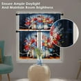 thumbnail image 3 of 4th of July Kitchen Curtains Painting Window Curtains Valance and Tier Set 36 Inch, Patriotic Flower Pot American Flags Rod Pocket Short Tier Curtain for Room, Independence Day Kitchen Decor, 3 of 6