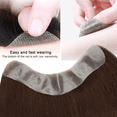 thumbnail image 4 of Benehair 100% Remy Human Hair Hairline Toupee Forehaead Replacement Hairpiece Full PU Toupee V-Looped For Blad Man Brown(4cm*18cm ), 4 of 8