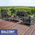 thumbnail image 4 of Ktaxon 4 Pieces Cast Aluminum Sofa Set, Metal Sofa Set for Patio and Garden with Cushion, Gray, 4 of 7