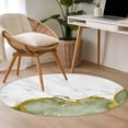 thumbnail image 5 of Green Gold Marble Round Area Rug 4ft, Modern Abstract Marble Crack Texture Washable Non-Slip Circle Rugs for Bedroom Living Room Kitchen, Soft Non Shedding Circle Carpet for Dining Room Dorm, 5 of 9
