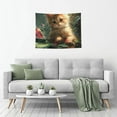 thumbnail image 5 of Hirioo Cute Kitten Water Lilies Print Tapestry Lightweight Fabric for Bedroom Aesthetic Home Wall Dorm Décor Living Room Decor 29x37 Inch, 5 of 8