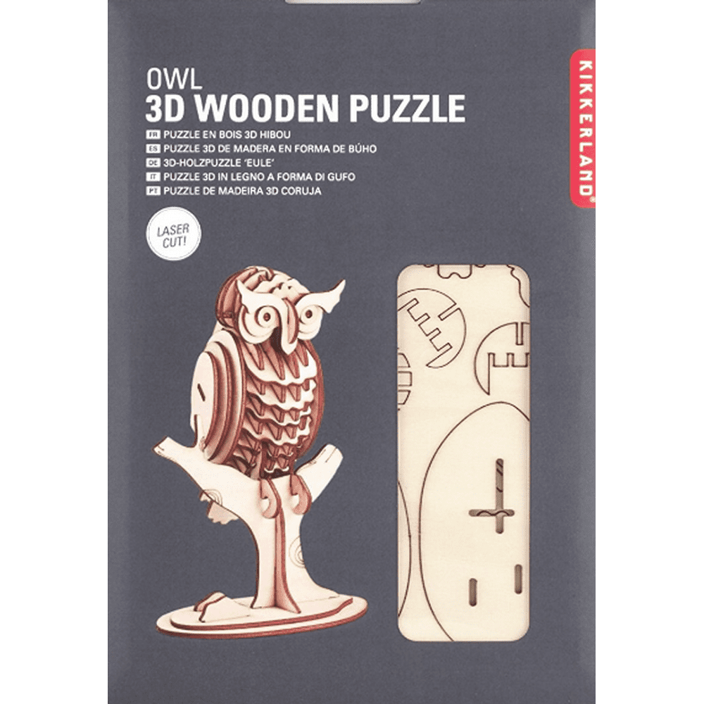 Owl 3D Wooden Puzzle by Kikkerland