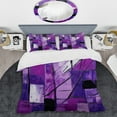thumbnail image 2 of Designart "Cubism Brush in Tachisme Purple I" Tachisme Bedding Covert Set - Abstract Purple Modern Bed Set With 2 Shams, 2 of 5