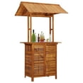 thumbnail image 1 of vidaXL Outdoor Bar Table with Rooftop 113x106x217 cm Solid Acacia Wood, 1 of 5
