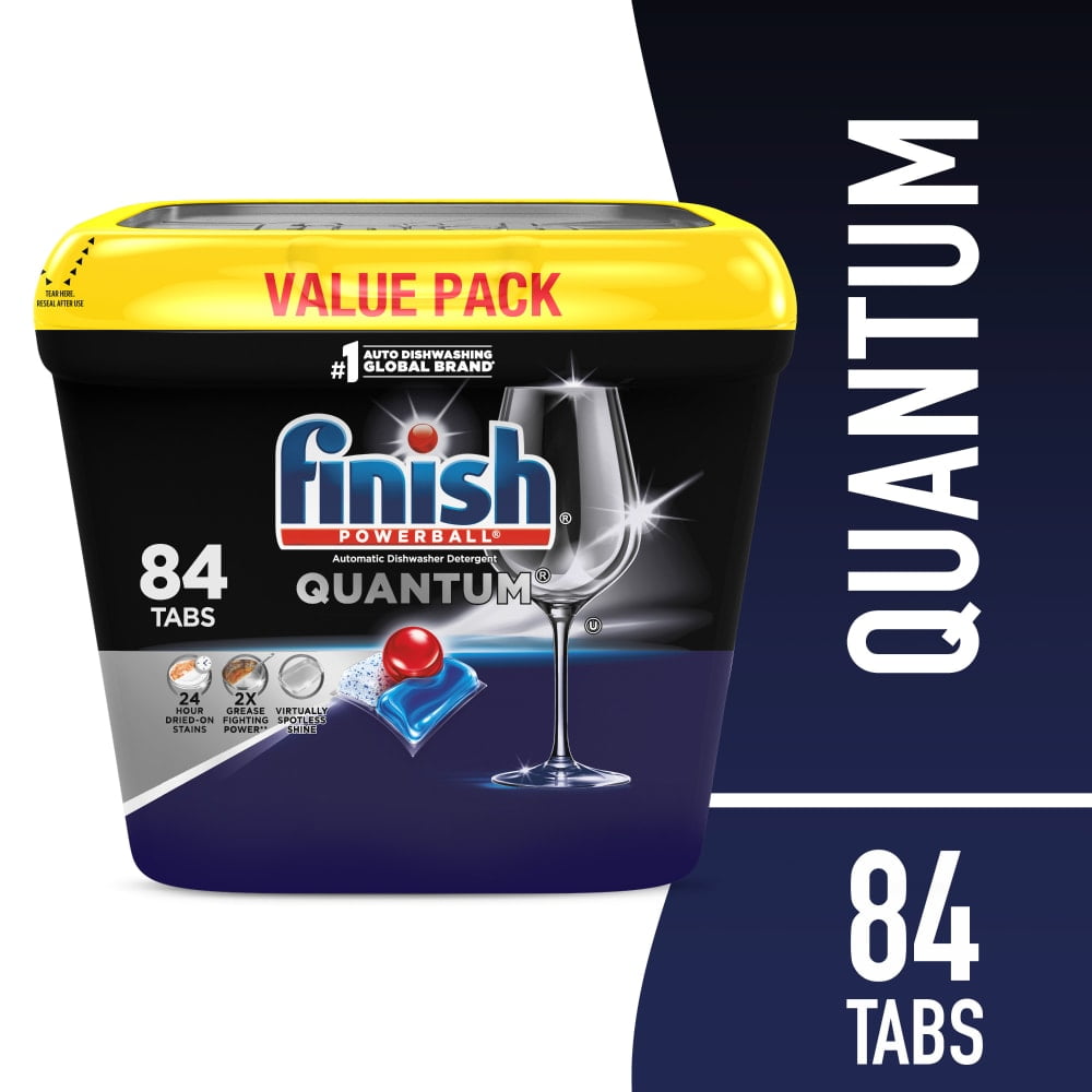 Finish Quantum Dishwasher Detergent, Premium Dishwashing Tablets - 84 ct
