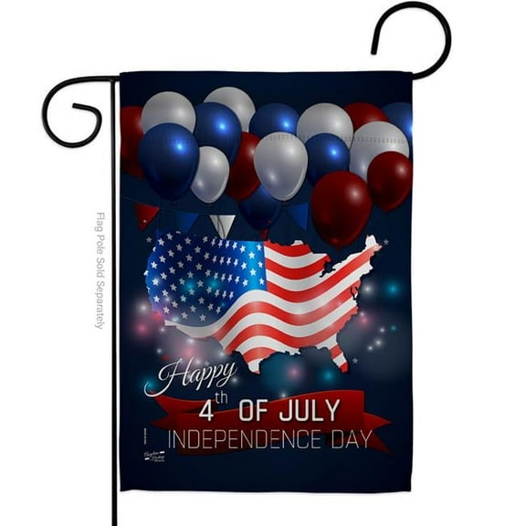Angeleno Heritage G135156-BO 13 x 18.5 in. July 4th Independence Day American Vertical Garden Flag with Double-Sided House Decoration Banner Yard Gift