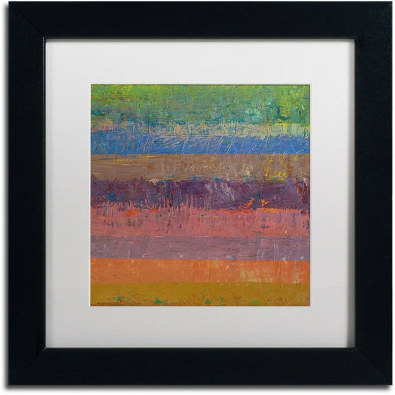 Trademark Fine Art "Pink Line" Canvas Art by Michelle Calkins, White Matte, Black Frame