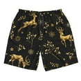thumbnail image 4 of Bixox Men's Christmas Gold Deers1 printing Casual Classic Fit Short Summer Beach Shorts, 4 of 6