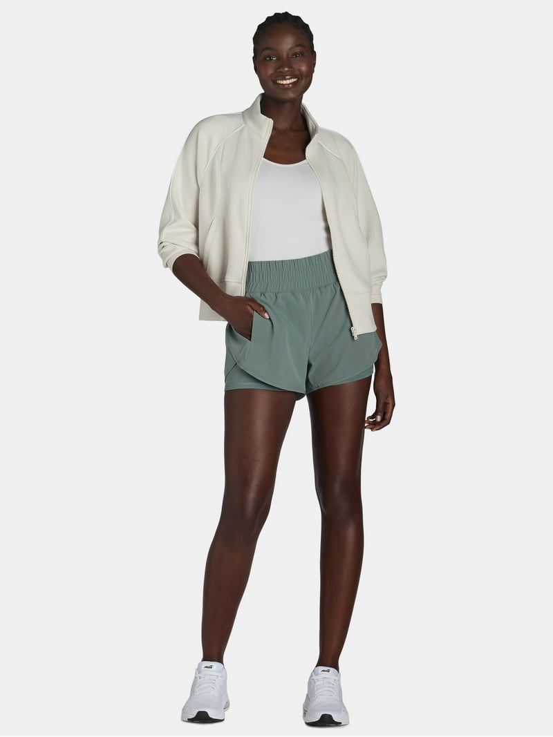 Avia Women's Running Shorts with Bike Liner Moisture-Wicking, Mid