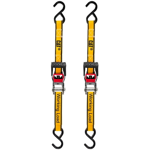 Cat 2 Piece Ratchet Tie Down Set with Soft Loops - 12 Feet x 1 Inch (500/1500 lbs) - 980091N