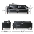 thumbnail image 2 of Hixon Contemporary Tufted 3 Seater Sofa, Midnight Black and Espresso, 2 of 8