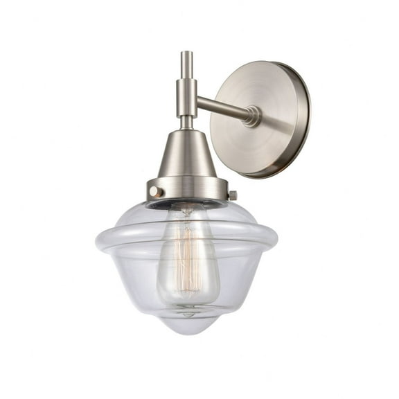 447-1W-SN-G532-Innovations Lighting-Oxford - 1 Light Wall Sconce-11 Inches Tall and 7.5 Inches Wide-Satin Nickel Finish-Clear Glass Color