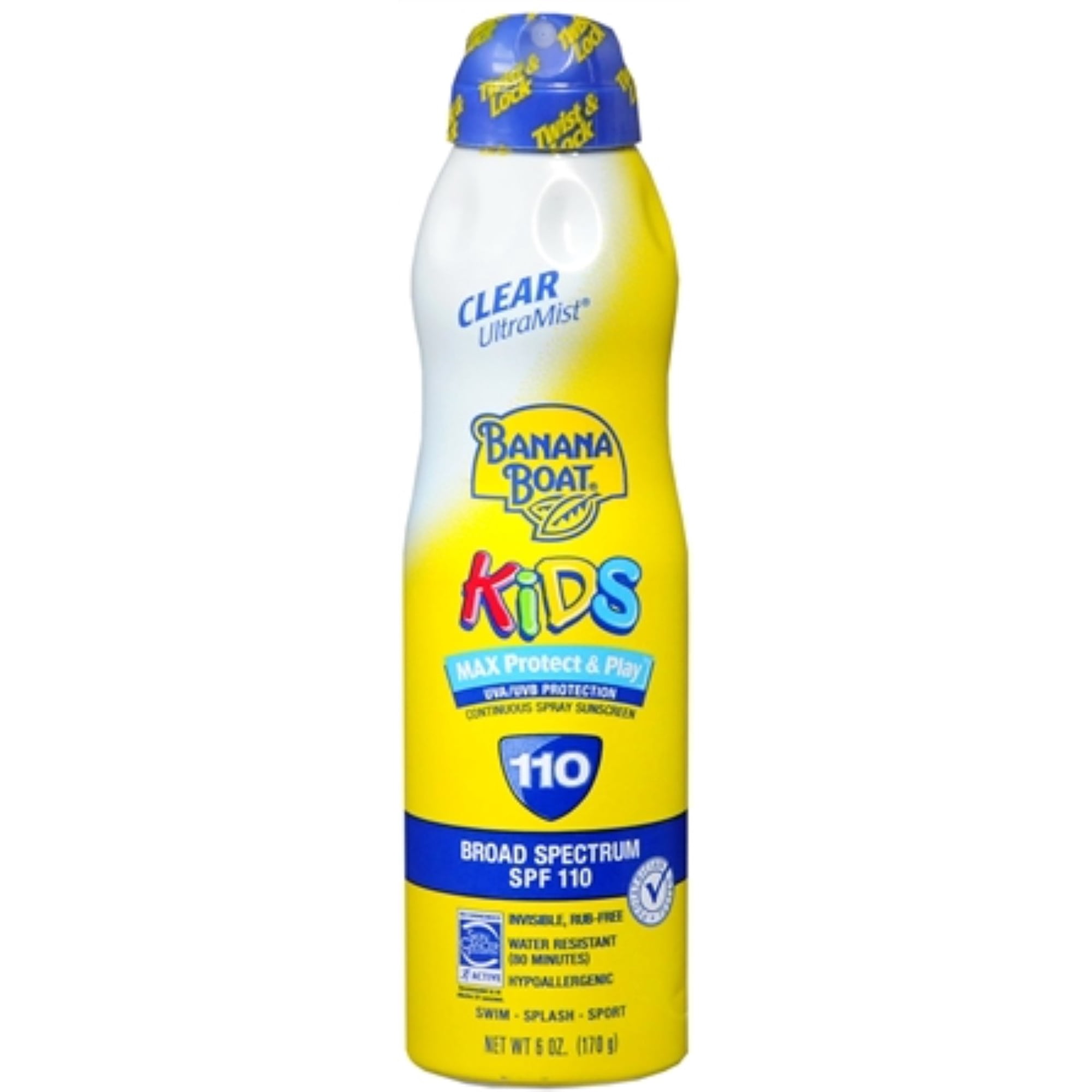 Banana Boat Kids Max Protect & Play Continuous Spray Sunscreen SPF 100 6 oz (Pack of 6)
