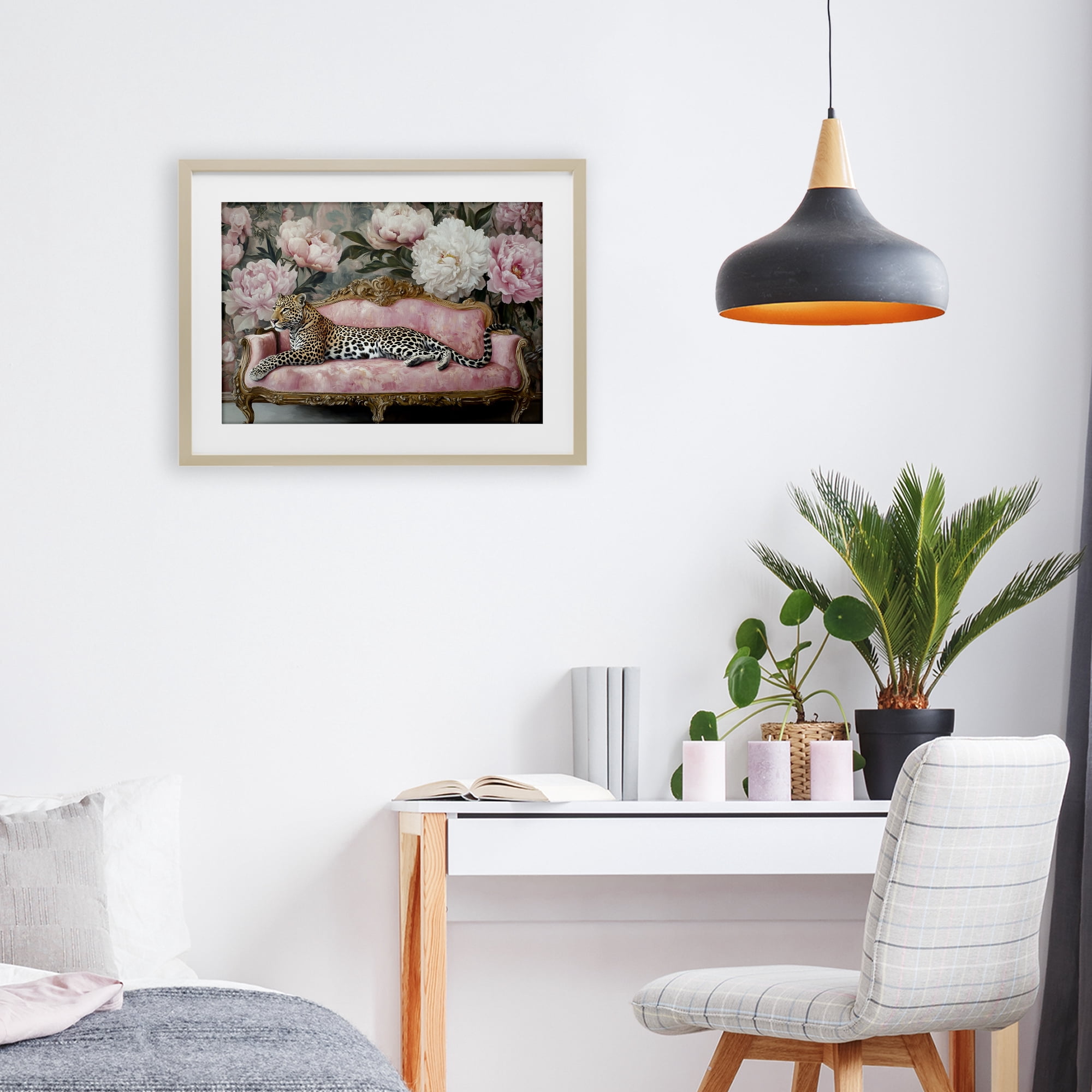 Stupell Industries Where The Leopard Dreams Birch Framed Print Under Glass, design by Tina LeCour