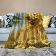 thumbnail image 5 of Cozy Flannel Golden Retriever Throw Blanket - Perfect For Couch, Bed, Office, And Travel | Soft, Warm, And Versatile | Ideal Gift For Pet Lovers, 5 of 8