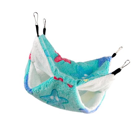 Hamster Hammock Bed Hanging Hideout House for Small Animals Mouse Rat Chinchilla Green Star