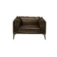 thumbnail image 3 of ACME Porchester Leather Accent Chair in Distress Chocolate, 3 of 3