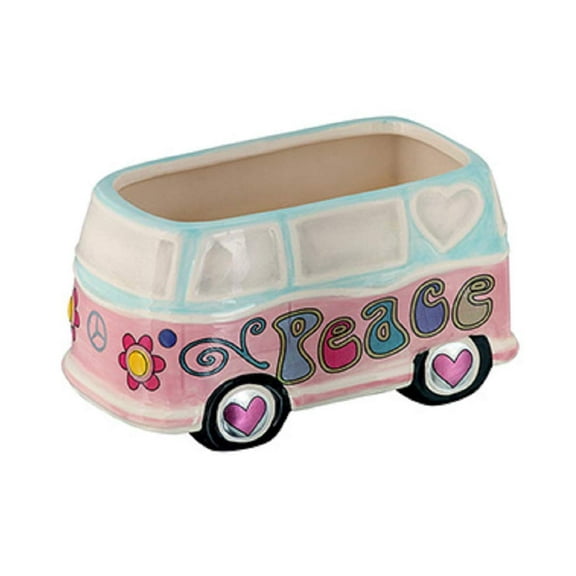 Napco 16934 Peace Bus Planter, 2.75-inch High, Ceramic