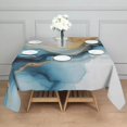 thumbnail image 3 of Blue Gold Marble Pattern Square Tablecloth,Waterproof Square Table Cover,Wipeable Spillproof Washable Table Cover for Home Kitchen Party Decor 42"X42"(107x107cm), 3 of 6