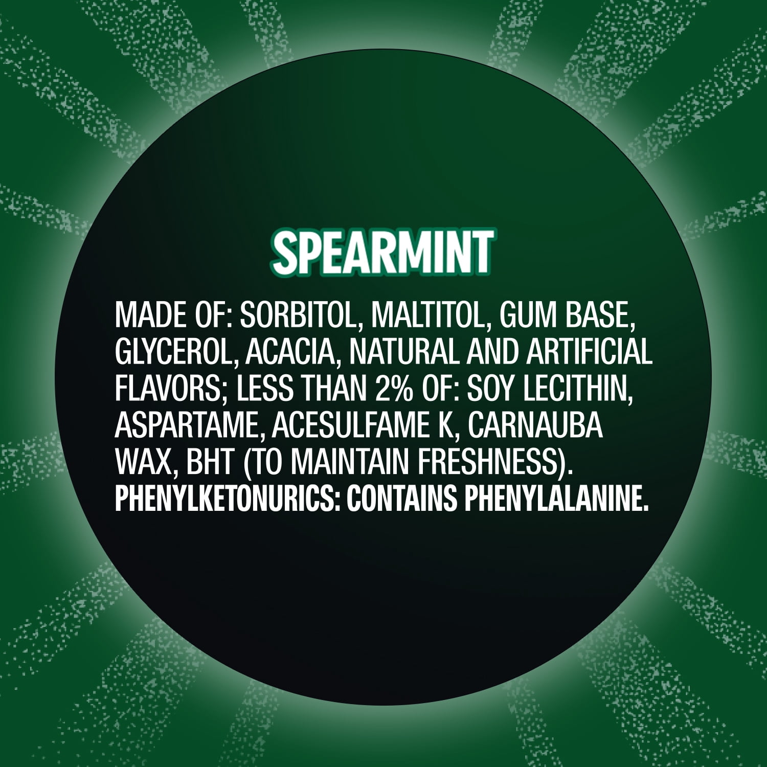 (4 pack) Eclipse Spearmint Sugar Free Chewing Gum Bulk pack - 60 Pieces Bottle