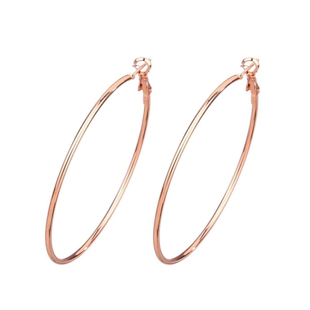 1 par de pendientes de aro, colgantes de oreja redondos de estilo Simple creativo, accesorio de moda, adornos de orejas para decoración dorada Ropa, zapatos y accesorios Miscelánea rosa dorado 8cm Sonducket AP009026-23B
