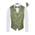 thumbnail image 2 of Men's Premium Vertical Lines Tone on Tone Stripes Vest - NeckTie – Bow Tie - Pocket Square 4 Piece Set for Suits & Tuxedos-Many Colors, 2 of 4