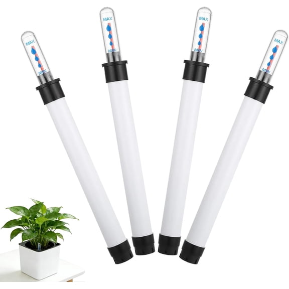4-Pack Plant Water Level Gauge, Soil Moisture Indicator for Potted Plants, Clear Buoy Display Water Meter for Indoor Houseplants and Garden Flower Pots