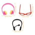 thumbnail image 2 of FRCOLOR Lunettes de Robe 1 Ensemble d'Accessoires de Lunettes Miniatures Casque de Poupée Mini Écouteurs Décorations de Poupée DIY, 1.57"X1.57"X0.51 Pouces, 2 of 4