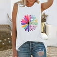 thumbnail image 2 of WEIWEN in A World Full of Roses Be A Daisy Graphic Tees for Women Tank Tops Loose Fit Summer Sleeveless Athletic Workout Shirts White, XXL, 2 of 4