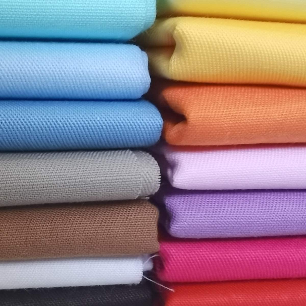 16pcs 16 x 20 inches Cotton Fabric Premium Solid Precut Fabric Pure Quilting Fat Quarter Bundles Patchwork for Sewing DIY Craft