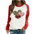 thumbnail image 1 of CEHVOM T-Shirt à Manches Longues pour Femmes à Col Rond avec Imprimé de la Saint-Valentin, Haut à Manches Longues à Empiècements, 1 of 4
