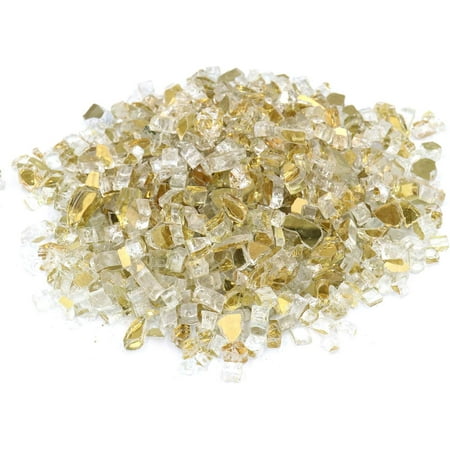 Koltose by Mash - Fire Glass, Gold Crystal, ½ Inch Tempered Fire Pit Glass, 10 Lbs