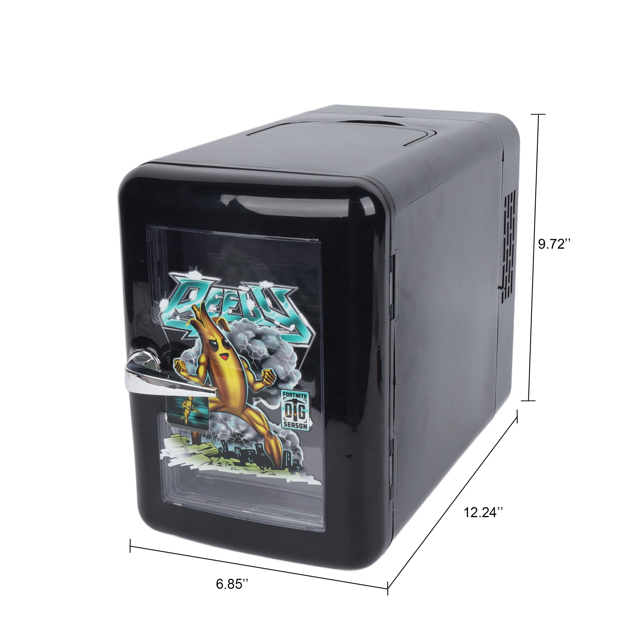 Fortnite Peely 5L 9-Can Mini Fridge, Black