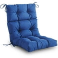 thumbnail image 1 of Outdoor High Back Chair Cushion, Water Resistant Tufted Adirondack Rocking Chair Cushion with Ties, Replacement Seat Cushion for Patio Furniture, Blue, 1 of 7