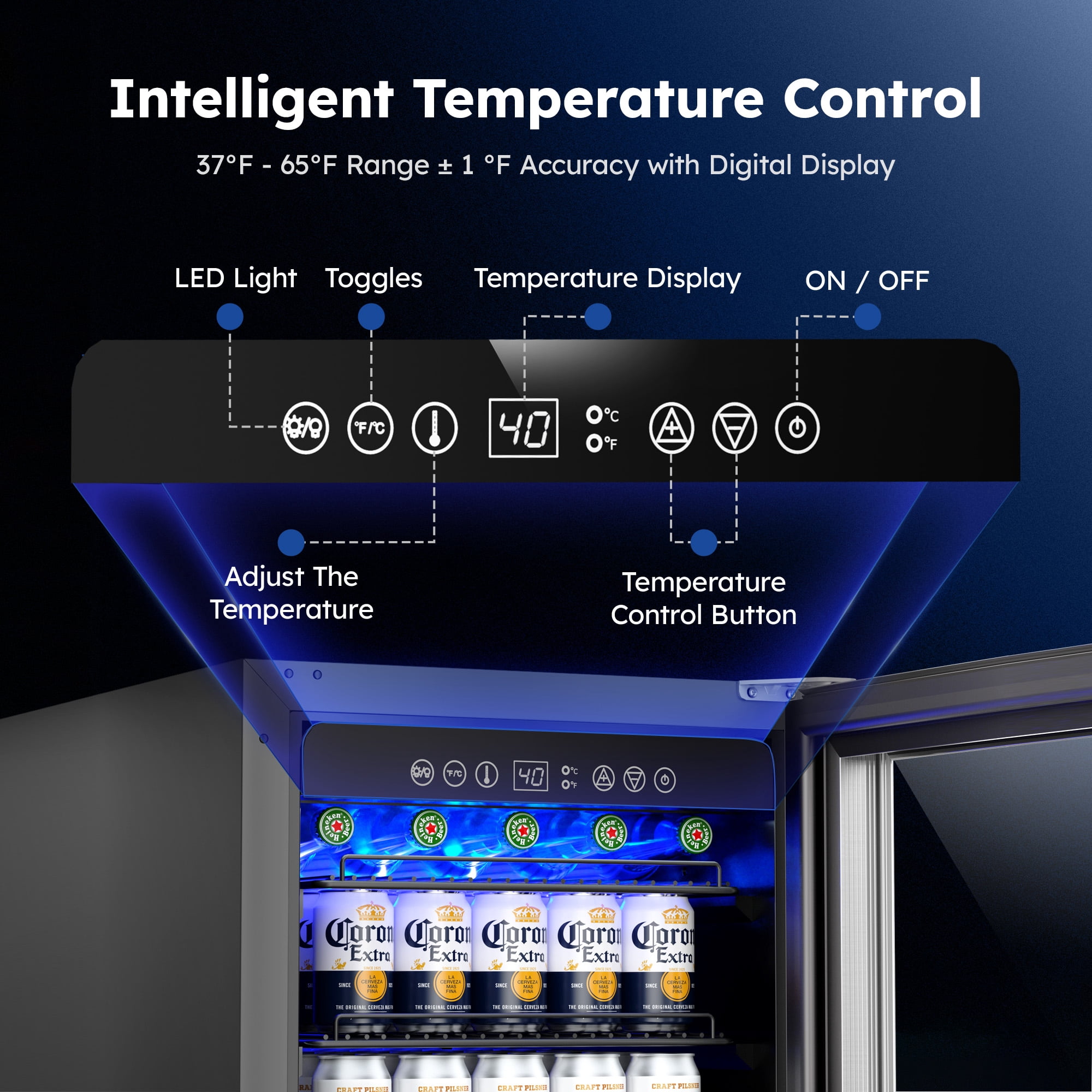 Simzlife 15" Built-in Beverage Refrigerator, 130 Cans Beverage Cooler, Under Counter Beer Fridge  for Soda, Water, Wine for Kitchen, Bar or Office