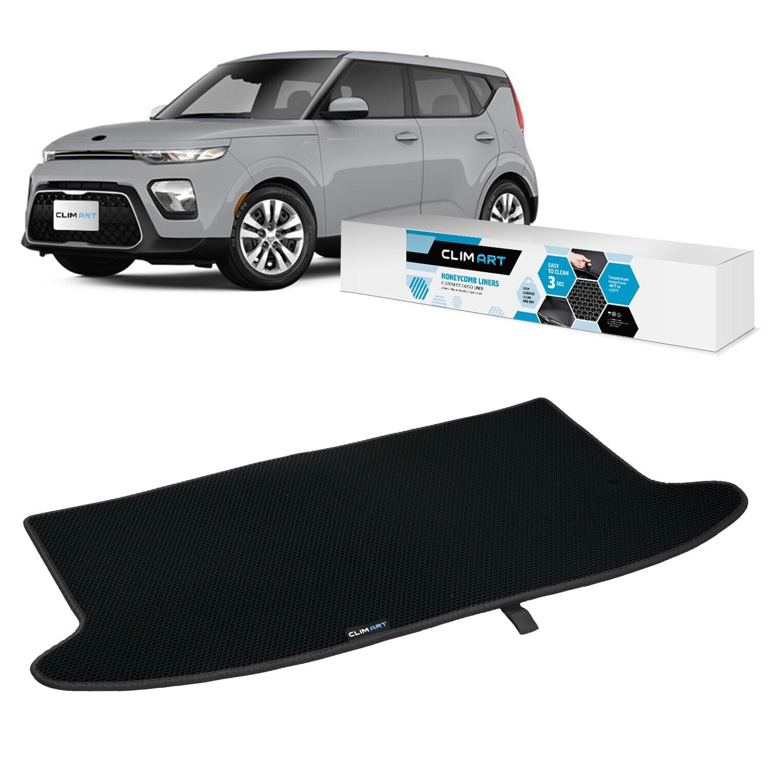 CLIM ART Cargo Liner for Kia Soul 2020-2023 Custom Fit Trunk Mat, with  Honeycomb Dirtproof  Waterproof Technology All-Climate, Heavy Duty,  Anti-Slip Cargo Liner, Luggage FL91120042