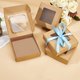 thumbnail image 5 of 50 cajas de regalo con forma de camello, de 9,6 x 9,9 x 8,9 cm, de papel kraft con ventana transparente, ideales para regalos de fiesta, bodas y joyería., 5 of 6