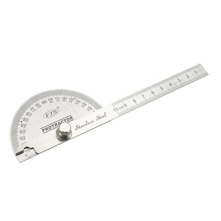 Uxcell 0-180 Degree Protractor with 10cm Swing Arm Stainless Steel for Woodworking Drawing