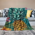 thumbnail image 2 of ARISTURING Pineapples Flowers Leaves Flannel Blanket Exquisite Gifts for All Seasons Super Soft Blanket 60x80in, 2 of 6