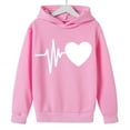 thumbnail image 4 of Sudadera con capucha y estampado de corazón de San Valentín, sudadera de manga larga para niños y niñas, chaqueta para niñas de talla mediana y grande., 4 of 7