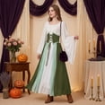 thumbnail image 5 of Renaissance Costume Women, Victorian Dress, Renaissance Dress Women, Womens Renaissance Costume, Women's Renaissance Medieval Costumes Dress Trumpet Sleeves Gothic Retro Gown, Army Green L, 5 of 7