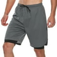 thumbnail image 7 of FEDTOSING Men's 2 in 1 Running Shorts Quick Dry Workout Athletic Shorts with Pocket Gray,up to 3XL, 7 of 7