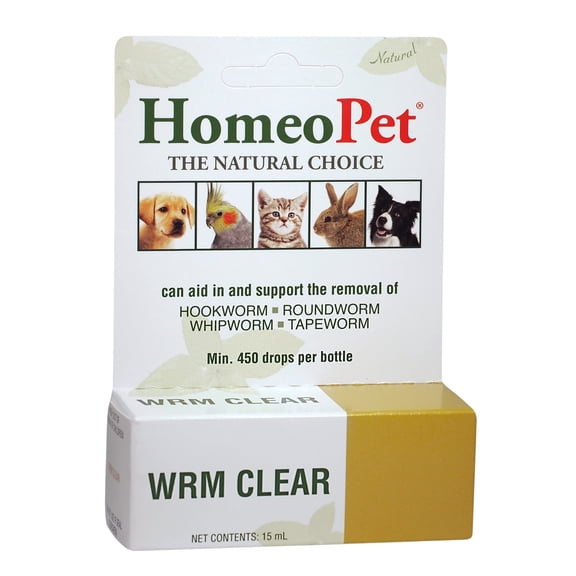 HomeoPet WRM CLEAR Worm Parasite Remedy Support Drops for Pets, 15 mL