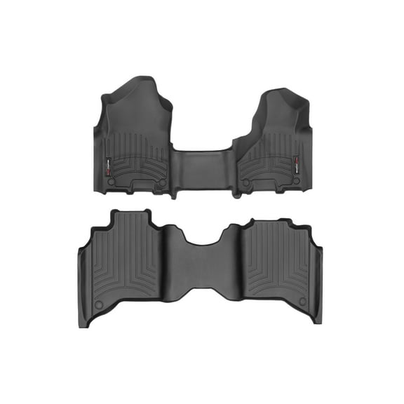 WeatherTech Custom Fit FloorLiners compatible with Ram Truck 2500/3500, Ram 2500/3500 - 1st Row Over-The-Hump & 2nd Row, Black
