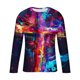 thumbnail image 5 of Blusas y camisas de manga larga con cuello redondo para hombre, blusas casuales de manga larga con cuello redondo, blusas estampadas, blusas de poliéster para hombre, 5 of 5