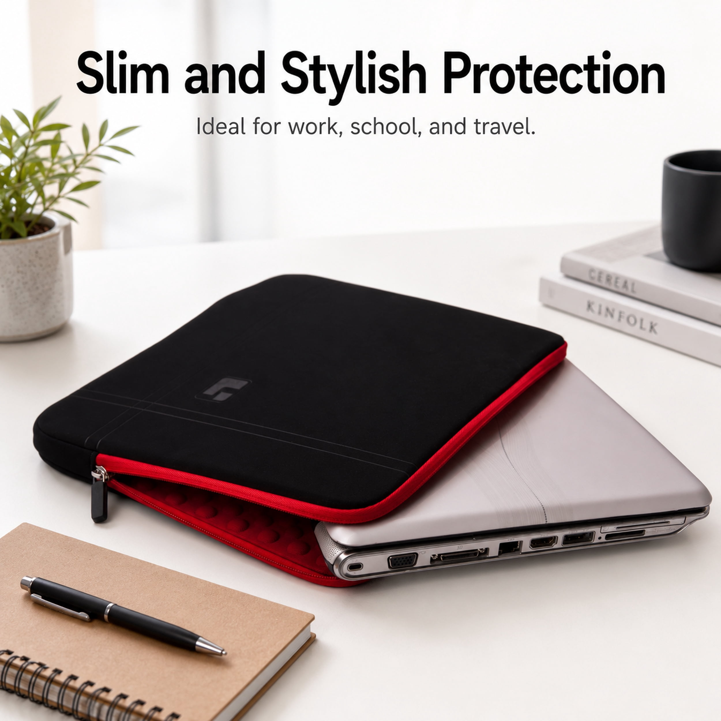 Protective Neoprene Laptop Sleeve for Devices Up to 13 Inches, Water-Resistant