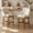 Beige, variant on Set of 2 Upholstered Counter Height Bar Stools in Sleek Faux Leather with Solid Rubberwood Legs for Kitchen Island